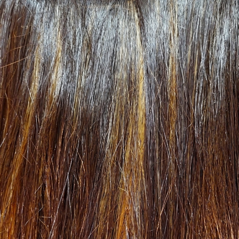 Light to Medium Brown w Highlights Hair Extension